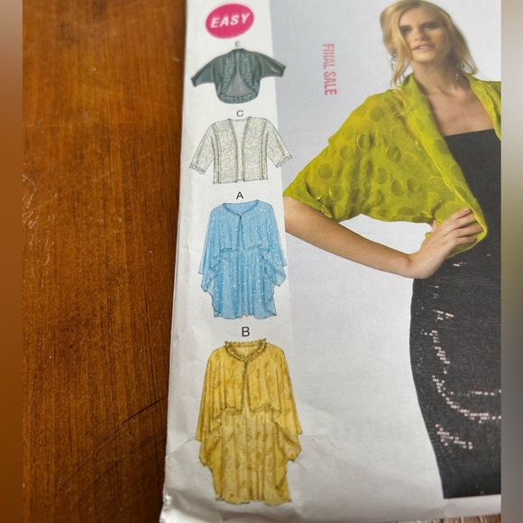 McCalls M6845 for wraps and jackets - exsm- sm- med- uncut - Picture 6 of 9